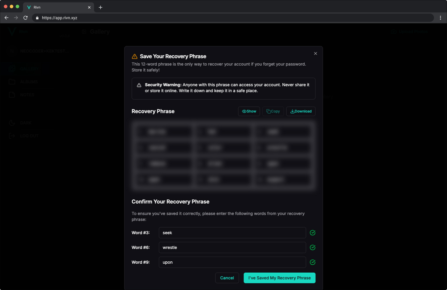 Secure Key Recovery